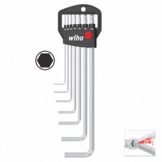 Wiha Hexagon Ball End L-Key Set in Classic Holder - Chrome-Plated - 7 pcs - 01416